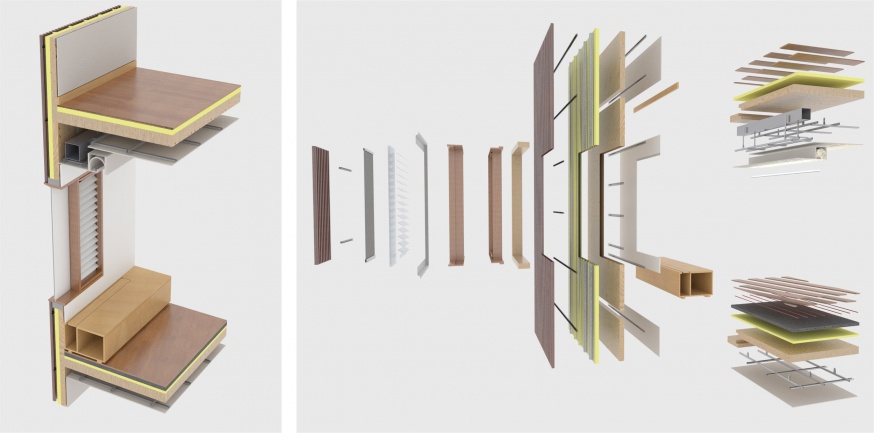 Construction details showing Cross Laminated Timber system