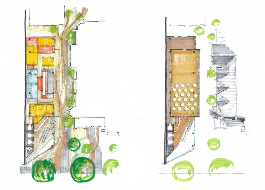 Nicholas Hall Ground and First floor plans